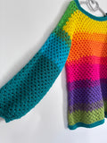 Rainbow Striped Crochet Jumper