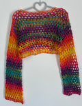 Rainbow Sparkle Long Sleeve Crop Top