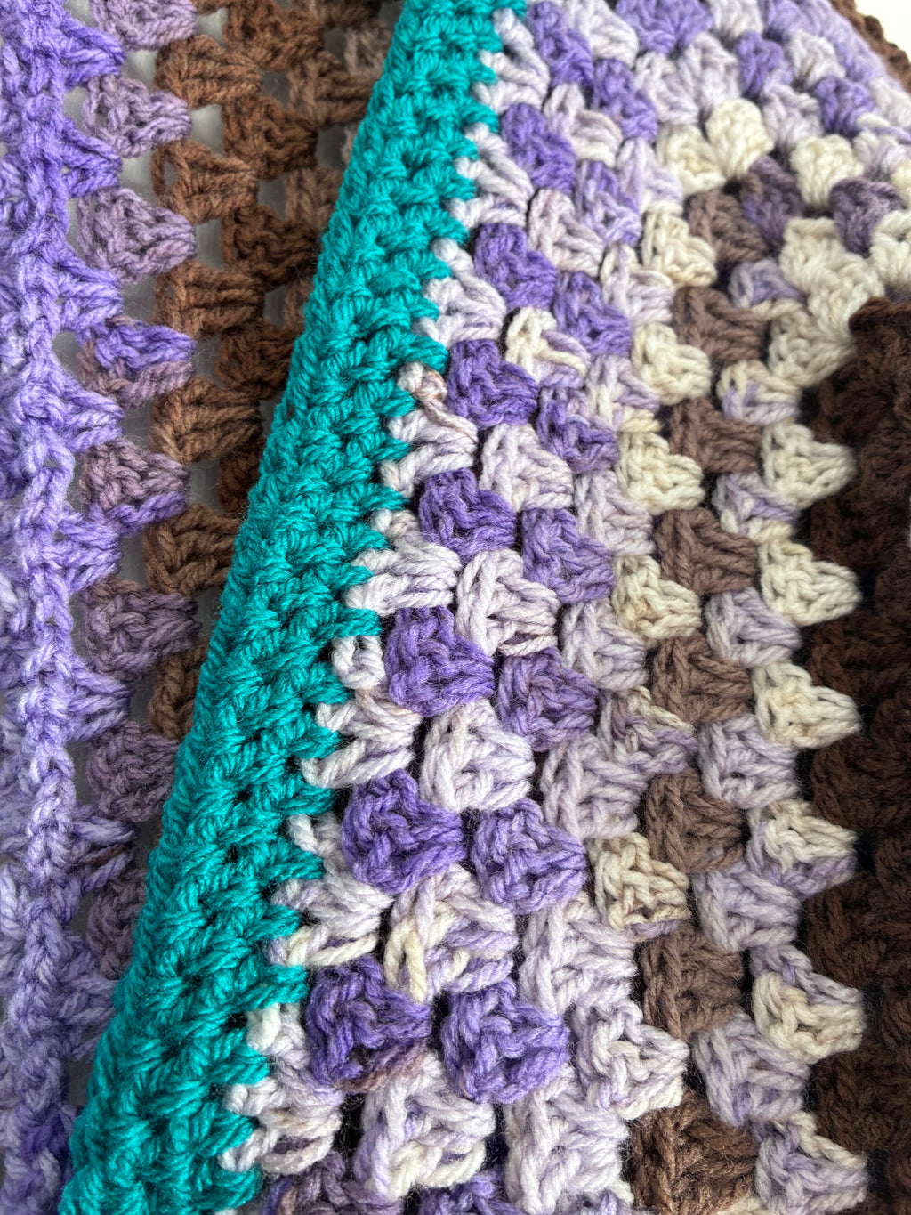 Granny Hexicardi in Browns, White, Purple & Teal