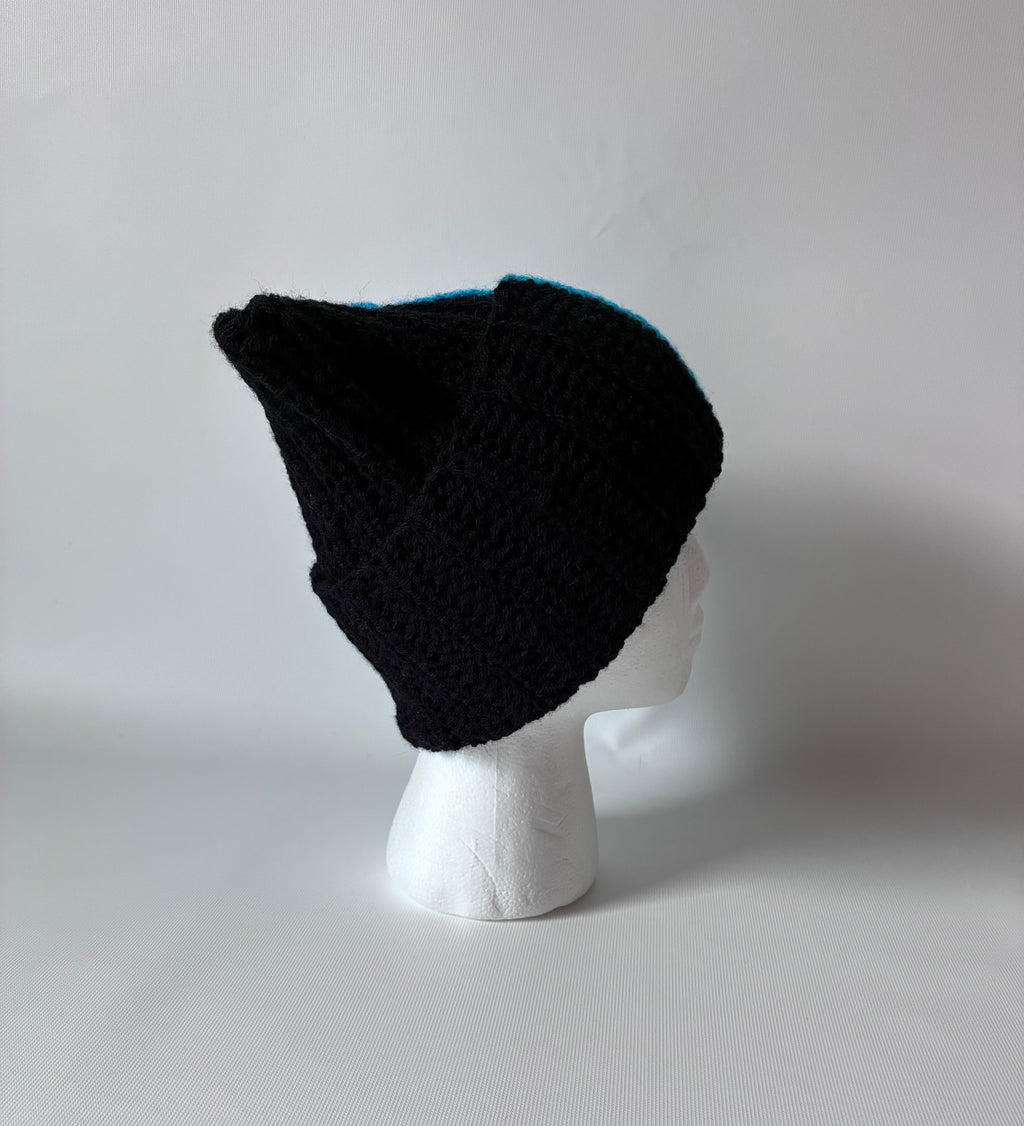 Cosy Crochet Cat Ear Beanie split colour